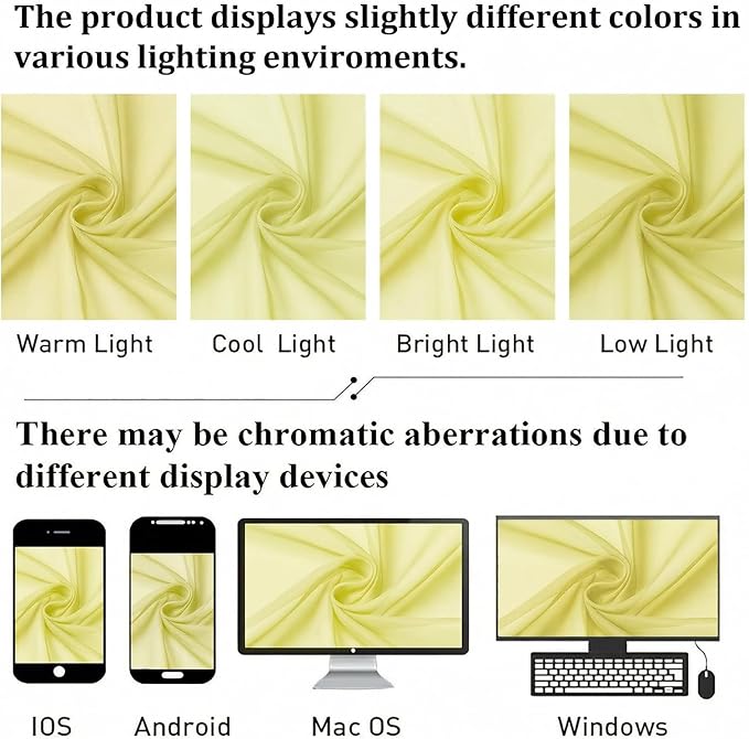 Goose Yellow Sheer Curtains 72 Inches Long 2 Panels, Rod Pocket Light Filtering - Image 7
