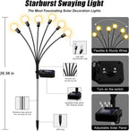 Solar Garden Lights Outdoor, 10 Pack 60LED Waterproof Solar Powered Lights for Yard Pathway Patio, Swaying Lawn Decor as Gardening Gifts for Women Holiday