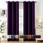 MIULEE Blackout Curtains for Bedroom 2 Panel 40 x 72 Inch Long Royal Purple | by MIULEE