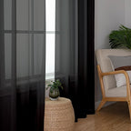 Simplebrand Black Sheer Curtains 96 Inches Long, Light Filtering Rod Pocket - Image 5
