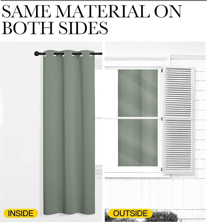 NICETOWN Sage Green Blackout Curtains 78" Long - Image 6