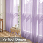 MIULEE Light Purple Sheer Curtains 108 Inches Long 4 Panels 42 x 108 Inches | - Image 5