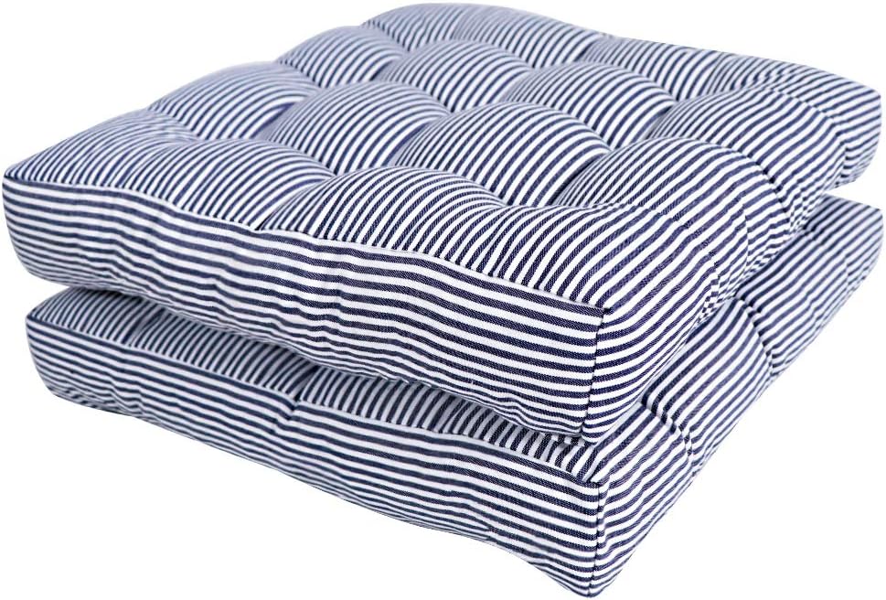 Tiita Chair Cushions 22"x22" Square Windows Pad for Adults Seating Pillows Set of 2, Blue