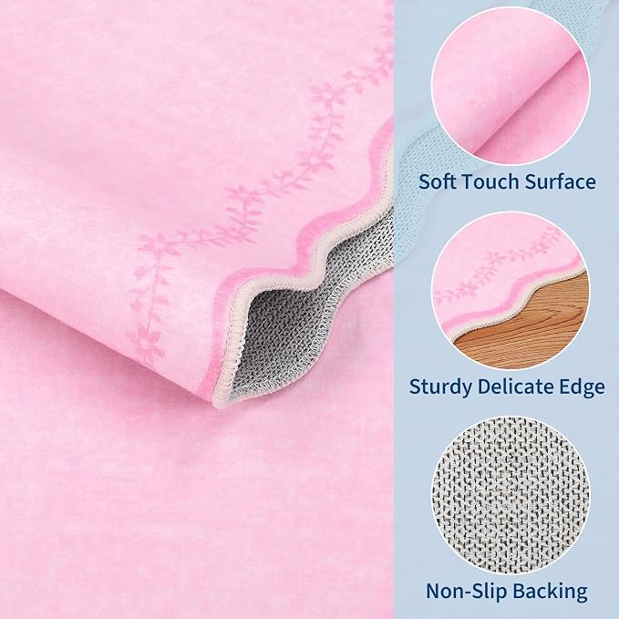 GarveeHome 2.5x10 Scalloped Washable Runner Rug Long Hallway Kitchen Rug | Soft - Image 4