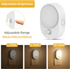 L LOHAS LED Motion Sensor Night Light,[2-PACK] Night Lights Plug into Wall,Motion Sensor and Dusk to Dawn Sensor,3000K Soft White,30/60/100lm Brightness Dimmable,Nightlight for Bathroom Hallway