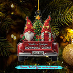 Personalized Mr & Mrs Gnome Growing Old Together Since Ornament, Custom Names Mr & Mrs Gnome Married Christmas Ornaments 2025, Wedding Anniversary Marriage Ornament Gift for Old Couple Husband Wife