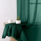 Hunter Green Sheer Curtains 78 Inches Long 2 Panels, Airy Voile Solid Curtains - Image 4