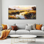 ZUITINGHUA Large Wall Decor For Living Room Canvas Wall Art For Office Modern Wall Decorations For Bedroom Rivers Landscape Painting Farmhouse Pictures Artwork Room Home Decor 24x48 In
