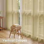 MIULEE Gold Sheer Curtains 72 Inches Long 4 Panels 42 x 72 Inches | Light - Image 5