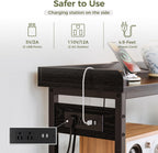 IRONCK Console Table, Sofa Table with Power Outlet, Farmhouse Hallway Table for Entryway, Living Room, Height Adjustable, Easy Assembly, Vintage Black,55"
