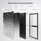 LIUZEYUE - Wooden Block Stereoscopic Painting Geometric Modeling Wall Decoration 3D Wooden Artwork Living Room Bedroom Background Wall Office Decoration Black and White Gradient 35.4"x70.8"