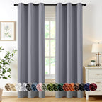 MIULEE Blackout Curtains for Bedroom 2 Panels 40 x 84 Inch Long Silver Grey | by MIULEE