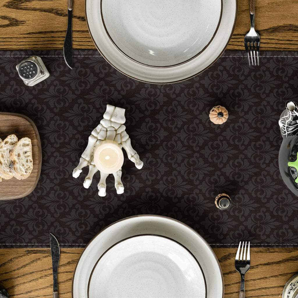 Artoid Mode Black Cat Pumpkins Boo Halloween Table Runner, Trick Or Treat Seasonal Kitchen Dining Table Decoration for Home Party Decor 13x90 Inch