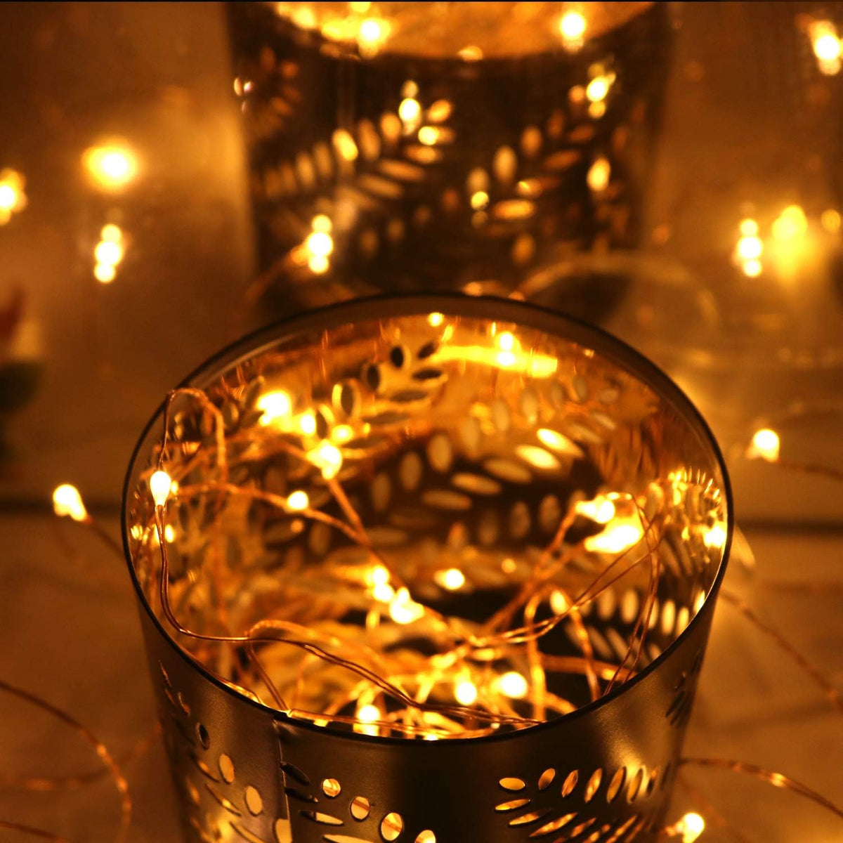 OakHaomie [6-Pack] 7Feet Starry String Lights,Fairy String Lights 20 Micro Starry LEDs On Copper Wire, 2pcs CR2032 Batteries Included,DIY Wedding Centerpiece,Party,Christmas Table Decor (Amber)