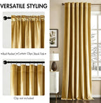 MIULEE Velvet Curtains 52x84 inches 2 Panels Gold Blackout Curtains | Luxury - Image 2