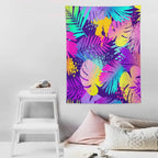 ICMOLYYENLO Palm Leaf Tapestry Wall Hanging, Tropical Leaves Plant Jungle Green Hawaiian Art Home Decor for Guest Bedroom Living Room Dormitory 60x60