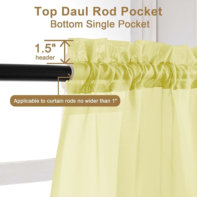 Chyhomenyc Sheer Curtains 108 Inch Length 2 Panels Set, Extra Long Light - Image 5