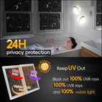 Total Blackout Window Privacy Film Decorative Static Cling with Tools, Room Darkening Window Tint for Home, Black Out Window Cover Replacement Window Curtains Window Blinds,45.2" by 78.74"