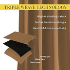 NICETOWN Short Blackout Gold Brown Curtains - Image 3