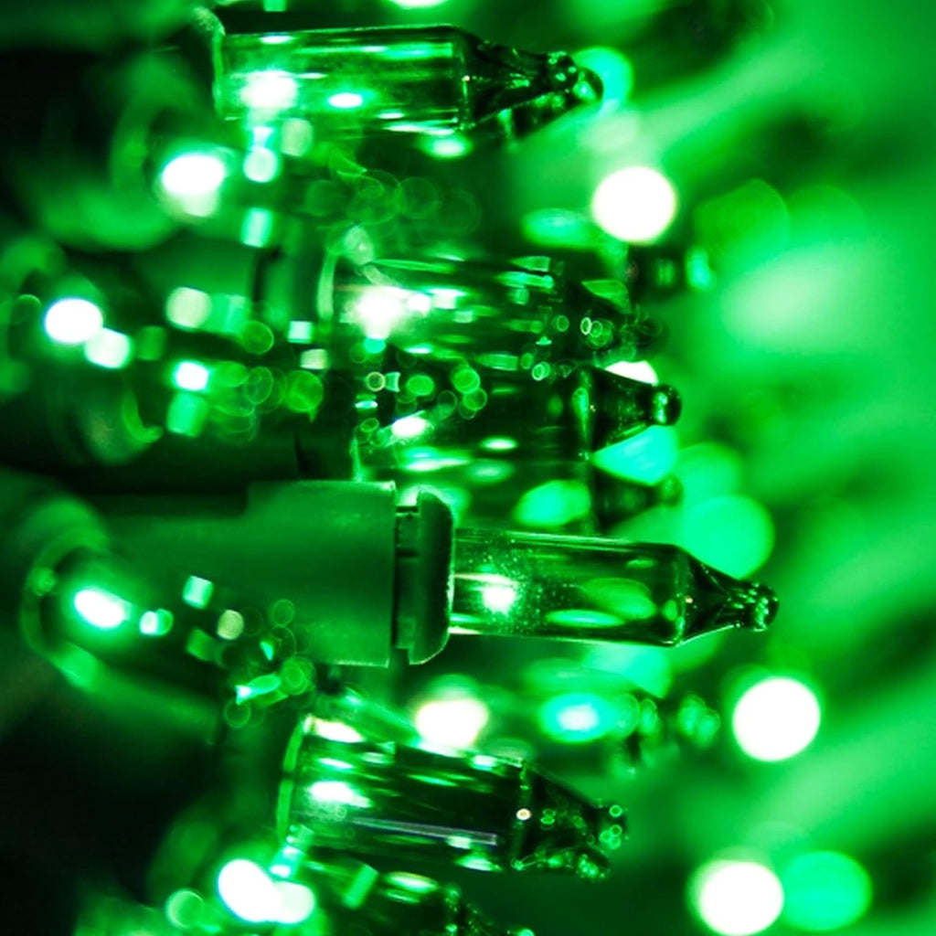TW SHINE Green Christmas Lights, 18.5FT 100 Count Incandescent Halloween Lights, Waterproof St. Patrick's Day Decorations for Outdoor Indoor Xmas Tree Patio Home Party Garden Yard Decor