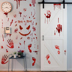Scary Halloween Decorations Bloody Handprint Footprint Stickers Clings Decals Window Bathroom Floor Restroom，Horror Party Decor Halloween Indoor/Outdoor Decoration