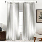 Pinch Pleated Linen Curtains 100% Blackout 102 Inches Long by AUSSPVOCT