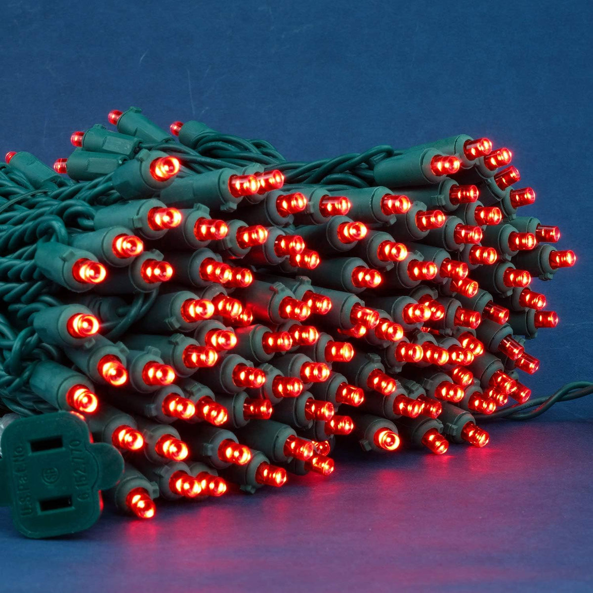 200 Count Red Wide Angle LED Christmas Lights, 66 ft Green Wire UL Certified Commercial Grade 5mm Holiday String Light Set (Red)