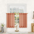 Semi Sheer Linen Curtains 36 Inch Length 2 Panels by LAMIT