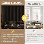 MIULEE Chocolate Brown Blackout Curtains 4 Panels 72 Inch Length Bedroom | - Image 6