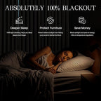 AUSSPVOCT Pinch Pleated 95 Inch Linen Curtains 100% Blackout - Image 2