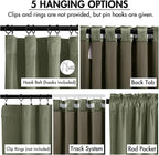 MIULEE Velvet Curtains 50W x 108L 2 Panels Sage Green Blackout Curtains | - Image 2