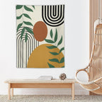 ICMOLYYENLO Boho Plant Aesthetic Tapestry, Abstract Medieval Arch Sun Home Aesthetic Wall Hanging For Bedroom Living Room Dormitory Tapestry 30x40 Inches