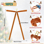 Draupnir 10 Pcs Velvet Christmas Bow 23.62x15.75 inch Velvet Bows for Christmas Tree Topper Staircase Wreath Large Bow for Christmas Indoor Outdoor Decoration(Dark Coffee)