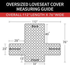 Easy-Going Reversible Couch Cover, 2 Cushion Sofa, Chocolate/Ivory | Oversized - Image 6