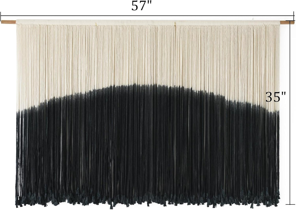 Flber Tie-Dye Macrame Wall Hanging Large Bohemian Yarn Tapestry Macrame Home Décor, 57''W*35''L