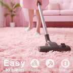 Amdrebio Pink Shag Plush Runner Area Rug 2x6 - Image 7