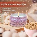 Candles Gifts for Women 3 Pack 2.5 oz Natural Floral Lavender Cherry and Rose Candles Set, Aromatherapy Candles for Home Scented, Portable Small Jar Candles Set for Travel, Spa, Bath, Yoga