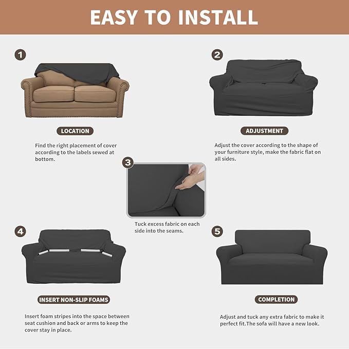 Easy-Going 100% Waterproof Couch Cover, 3 Cushion Oversized Sofa Cover | - Image 5