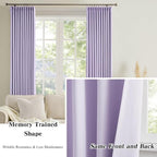 Light Purple Pinch Pleated Lilac Curtains Blackout 84 Inch Long, Thermal - Image 6