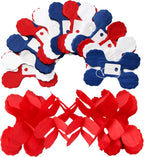 Fourth-4th of July Memorial-Day Party-Decorations - 157FT Red White Blue Patriotic Streamers Garland,Graduation Four-Leaf Clover Hanging Banner,Independence American Birthday Decor Hugtmr