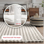 nuLOOM Jeni Checkered 2'6" x 6' Machine Washable Runner Rug for Living Room Bedroom Dining Room Entryway Hallway Kitchen, Off White