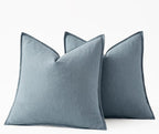 MIULEE Decorative Linen Euro Sham Pillow Covers 24x24 Blue Grey | Boho - Image 6