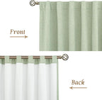 Light Green 100% Blackout Linen Curtains - Image 7