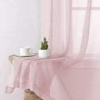 Blush Pink Sheer Curtains 96 Inches Long 2 Panels, Modern Airy Voile Solid - Image 4