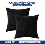 MIULEE Decorative Couch Throw Pillow Covers 16x16 Inch Black 2 Pack | Modern - Image 7