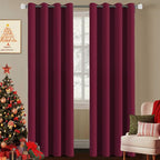 H.VERSAILTEX Burgundy Red Blackout Draperies Curtains Thermal Insulated Window by HVERSAILTEX
