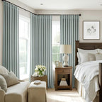 MIULEE Velvet Curtains 52x108 inches 2 Panels Misty Blue Blackout Curtains | - Image 7