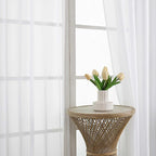 White Bedroom Curtains 2 Panel Sets 90 Inch Length, 59 Inch Extra Wide Light - Image 3