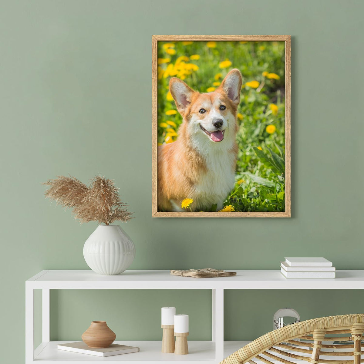 NWT Custom Framed Poster Prints with Your Any Photos, Personalized Canvas Pictures for Wall to Print Framed - 11"x14" Natural