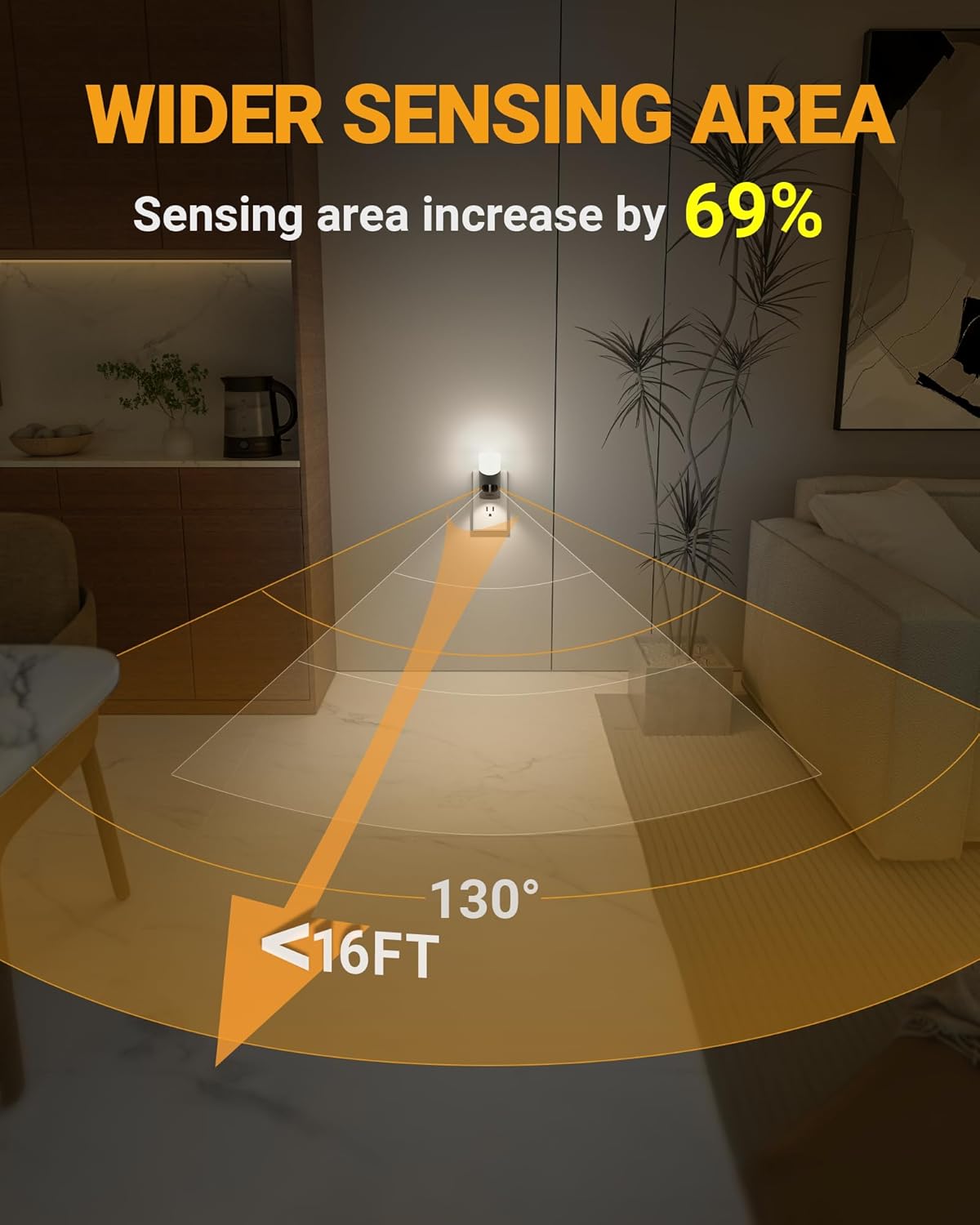 Lyridz Motion Sensor Night Light, LED Night Lights Plug into Wall, 1-150LM Dimmable Night Light Indoor for Hallway, Stairs, Bedroom, Garage, Bathroom, Toilet (Cool White, 2 Pack)